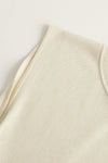 SWAYING/KNIT Silk Cashmere Back Slit Long Vest SW24SS1T17 White